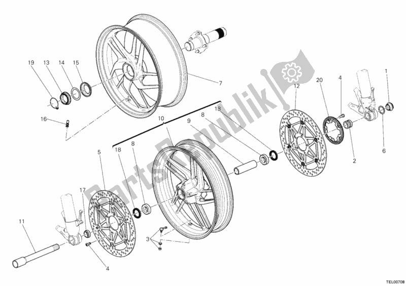 All parts for the Wheels of the Ducati Superbike 1199 Panigale USA 2012
